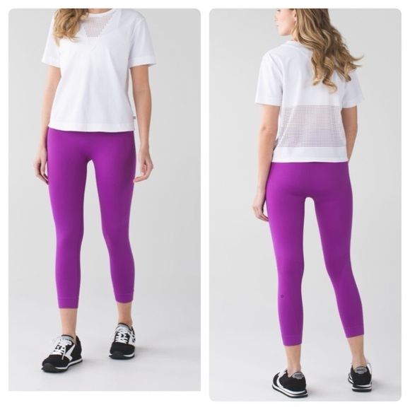 Lululemon Zone In Crop Tight Tender Violet Size 4 - Picture 6 of 6